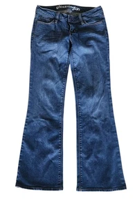 Mujer BULLHEAD Huntington DENIM FLARE JEANS Talla 1 Corto Medio Lavado Y2k Bajo  - Imagen 1 de 12