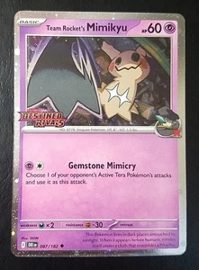 TEAM ROCKET’S MIMIKYU 087/182, HOLO, STAMPED, PROMO, POKEMON CARD (NM) - Picture 1 of 3