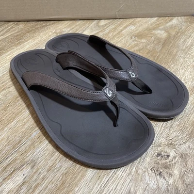 Olukai Kulapa Kai Sandals Womens 11 Java Brown Flip Flop Thong Pool Beach Shoes - Image 1 of 4