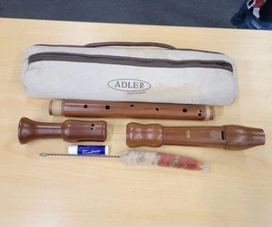Wooden Recorder Johannes Adler Tenor Baroque 25" Large + Accessories German Made - Picture 1 of 18