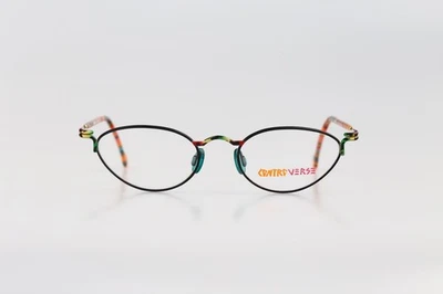 Contro Verse 3210 143 60, Vintage años 90 colorido y negro gafas monturas Foto 1 de 4