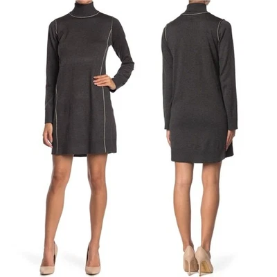 Новый с Ярлыками Max Studio длинным рукавом насмешливый шеи свитер платье уголь серый размер большой новый - Изображение 1 из 4