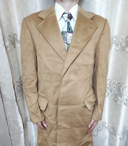 1970s Vintage handtailored bespoke wool cashmere classic suit over coat 42R - Picture 1 of 13