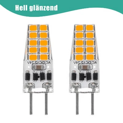 2Stk LED GY6,35/G6.35 Warmweiß SMD Sparlampe Leuchtmittel Birne Lampe  AC/DC 12V - Bild 1 von 4