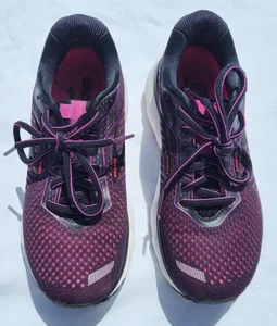 Brooks Ghost 12 Sneakers Womens Size 7 Black Pink Running Active Outdoor Comfort - Picture 1 of 21