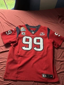JJ Watt On Field Jersey With Hall O Fame Patch, Captain Patch, Anniversary Patch - Picture 1 of 4