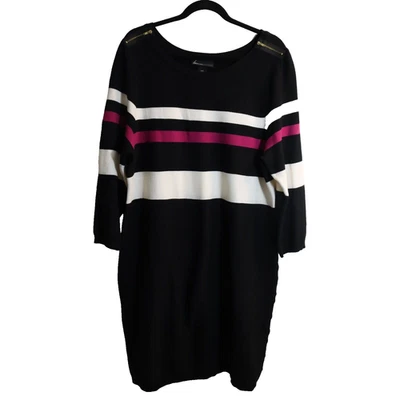 Lane Bryant Size 14/16 Sweater Dress Striped Zipper Sheath Bodycon (65) - Изображение 1 из 4
