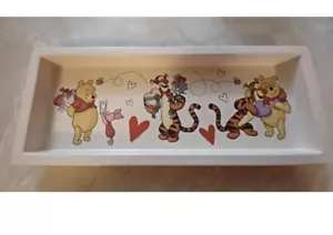 Bandeja para servir de bambú Disney Winnie The Pooh & Friends 5,5" x 13,5" nueva San Valentín - Imagen 1 de 4