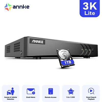 ANNKE 5 EN 1 5 MP Lite 8 canales HDMI DVR CCTV Sistema de seguridad Grabadora de video 1 TB H.265+ Foto 1 de 4
