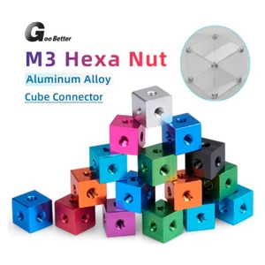M3 Cube Connector Aluminium Fixing Bracket 10mm Square Spacer Standoff Tee 6 way - Picture 1 of 20