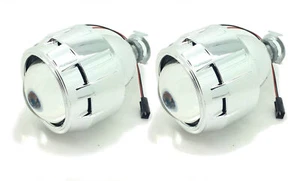 2 x Bi-Xenon HID Mini Retrofit Projectors Lens H1 H7 H4 Shroud For Audi 2016 - Picture 1 of 12