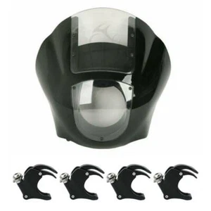 Quarter Headlight Fairing 49mm Fork ClampS For Harley Dyna Street Bob 2006-2017 - Picture 1 of 12