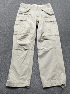VINTAGE Polo Ralph Lauren Pants 32X31 Light Beige Utility Canvas Cargo Mens READ - Picture 1 of 22