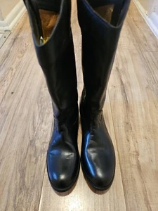 Frye Melissa 3471447 halbhohe schwarze Lederreitstiefel zum Überziehen Größe 7B neu. 3V - Bild 1 von 9