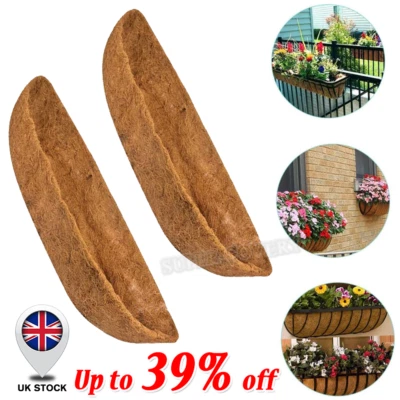 Trough Coco Liner Planting Flower Wall Hanging Basket Planter Window Box 1PC - Image 1 of 4