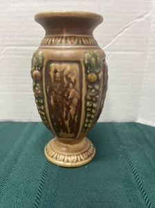 1920s Roseville Art Pottery Florentine I Vase #228-6 Brown Green - Picture 1 of 6