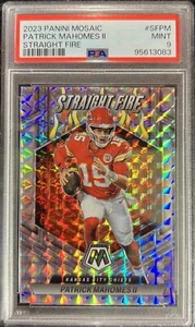 2023 Panini Mosaic PATRICK MAHOMES II Straight Fire 🔥 Silver Prizm PSA 9 - Picture 1 of 3