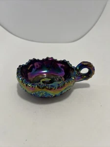 Vintage Iridescent Imperial Lenox Handcrafted Carnival Glass 4.75” Candy Dish - Picture 1 of 14