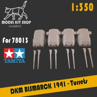 1:350 - DKM Bismarck - Turrets Detail Kit for Tamiya 78013 - Photo 1/4