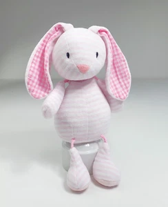 Baby GUND Pink White Stripes & Dots BRYNLEE BUNNY Gingham Ears Plush Toy - Picture 1 of 4