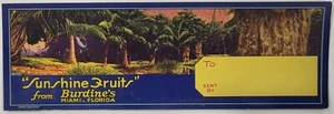 LABEL Sunshine Fruits Burdines Miami Florida Strip - Picture 1 of 1