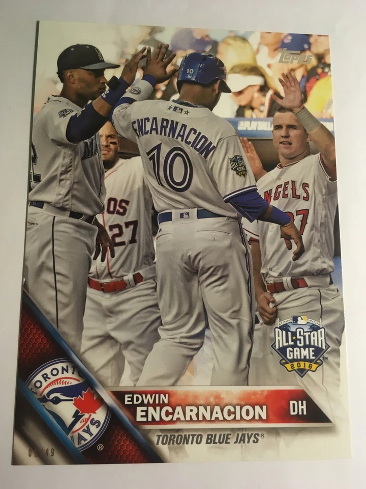 2016 Topps Update Jumbo 5x7 Edwin Encarnacion Blue Jays US159 AS #’d 01/49 - Image 1 of 1