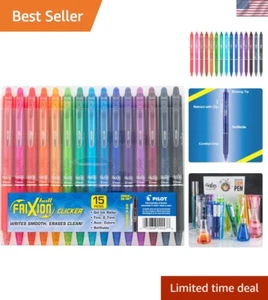 FriXion Clicker Erasable Gel Pens, Fine Point 0.7 mm, Pack of 15, Assorted Co... - Picture 1 of 9