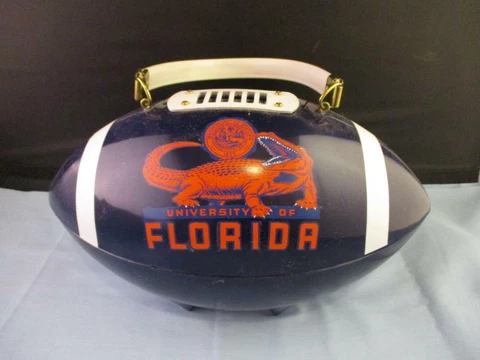 Vtg RARE University of Florida Gators Football Shaped Purse Handbag Plastic Cover