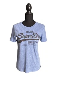 Super Dry Women's Vintage Logo Glitter Embossed T-Shirt Size 6 NWT - Picture 1 of 13