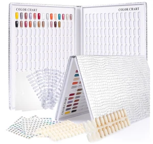 308 Colors Nail Swatches Book with 480 Nail Tips UV Gel Nail Display Chart - Picture 1 of 11