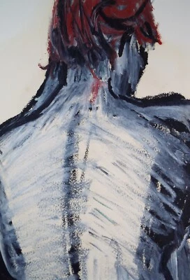 Óleo y gouache originales sobre papel, 'Figura desde atrás', c2010, Judy Lusted (XX/XXI) Foto 1 de 3