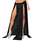Thigh High Two SIde Split Skirt Circle Long skirt BellDance Satin Plus Size S96