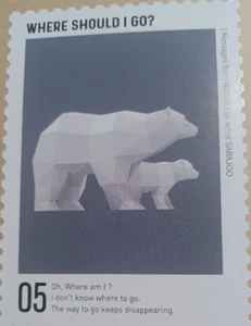 2 Pack White Origami Art Polar Bear Set Where Should I Go Global Warming Paper - Picture 1 of 4