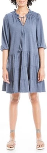 Max Studio Women's Jersey 3/4 Sleeve Tiered Dress Size Large - Picture 1 of 2