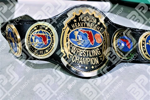 NWA Florida Heavyweight Wrestling Champion Title Belt 4mm Thick Zinc Plates Cover
