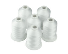 SIMTHREAD 40Wt Polyester Embroidery Machine 6 Spools Thread-White or Black,1000M