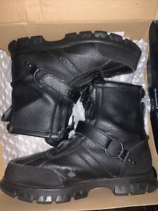 POLO Ralph Lauren Men's Boots Sz 9D Black Leather Conquest Hi II Boots
