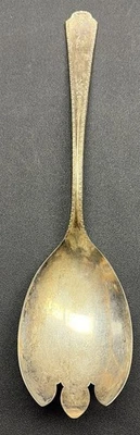 Cuchara para servir Wm A Rogers AA placa de plata deslustrada de colección original grabada B Foto 1 de 4