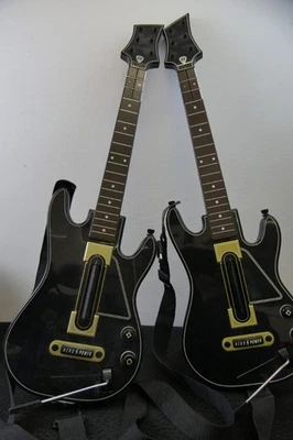 2x Activision Guitar Hero Power Wireless Guitars Black/Gold, PS3/PS4 (No Dongle) - Image 1 of 4