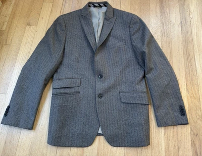 Banana Republic Modern Slim Fit Marzotto Italian Fabric 38S herringbone gray - Image 1 of 4