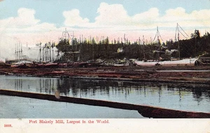 Port Blakely Holzmühle Segelschiffe Washington 1910c Postkarte - Bild 1 von 2