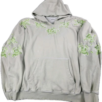 We The Free People XL Sudadera con Capucha Bordada Como Nueva De Gran Tamaño Ombre Distressed Boho Foto 1 de 4