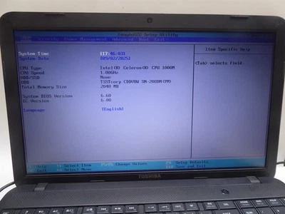 Notebook Toshiba Satellite Pro C850 Celeron 1000M 2GB senza batteria HDD NT v... - Immagine 1 di 4