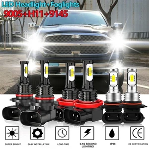 For Dodge Ram 1500 2009-2010 Car LED Headlight High Low Beam Fog Light Bulbs - Picture 1 of 10