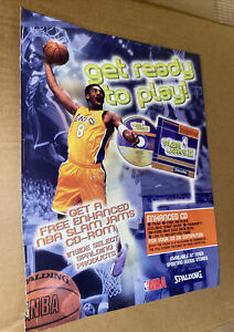 Vintage 2000 Kobe Bryant NBA Slam Jams Print AD #8 Lakers Basketball Spalding