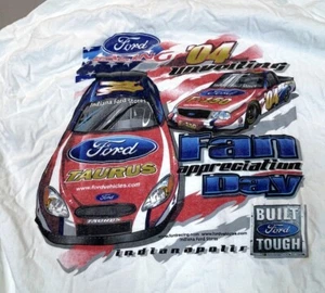 Vintage Nascar Shirt Ford Racing Large  2004 Indianapolis Fan Appreciation Day - Picture 1 of 13