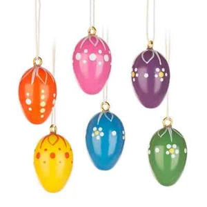 Strauchbehang Ostereier farbig 6 Stück  Erzgebirge - Bild 1 von 3