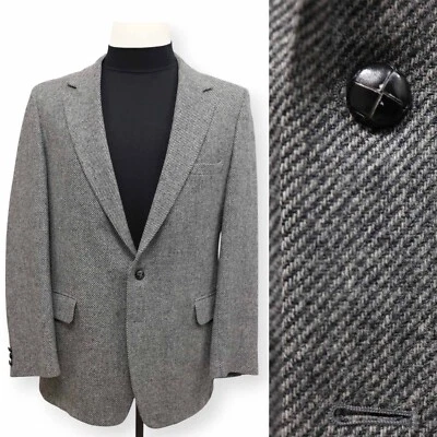 DE COLECCIÓN TWEED Hombre Gris RAYAS EE. UU. Abrigo Deportivo Traje Chaqueta Blazer 40 R Foto 1 de 4