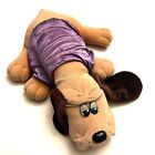Pound puppy 1980’s 16 in brown stuffed plush dog w purple jacket Tonkin Vntg