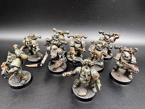 9 Plague Marines Seuchenmarines Metall Nurgle Chaos 90er Metall alt Well Painted - Picture 1 of 12